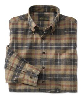 Luxury Flannel Shirt, Brown Charcoal, Xx Large