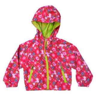 Pink Platinum Infant Toddler Girls Floral Windbreaker Jacket   Fuchsia 4T