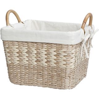 Creative Bath Arcadia Collection Storage Basket w/ Liner, Natural/bleach