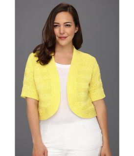 Calvin Klein Plus Size Three Quarter Sleeve Circle Shrug Womens Sweater (Yellow)