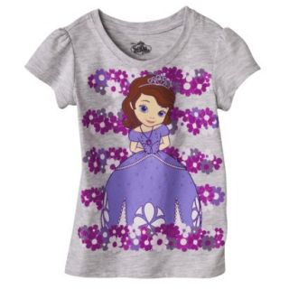 Disney Sofia the First Infant Toddler Girls Cap Sleeve Tee   Grey 4T