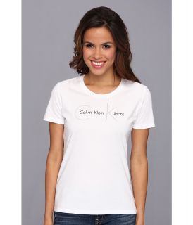 Calvin Klein Jeans S/S CK Logo Tee Womens T Shirt (White)