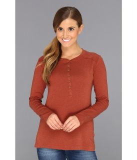 Royal Robbins Cottonwood L/S Henley Womens Long Sleeve Pullover (Burgundy)