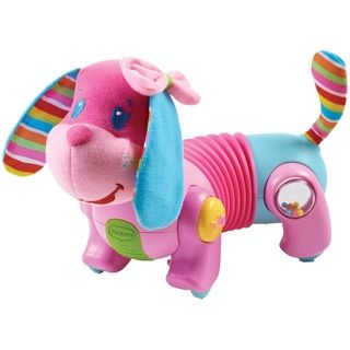Tiny Love Follow Me Fiona Puppy (Multi colorAge appropriate 6 18 months and upDimensions 11.4 inches long x 7.5 inches wide x 4.7 inches highWeight 1.4 poundsBattery type Three (3) AA batteriesIncludes One (1) toy, instruction guideCare instructions