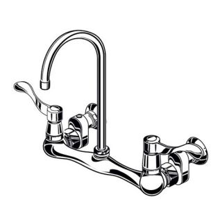 American Standard Heritage Wall Mount Kitchen Gooseneck Faucet Spout with Off