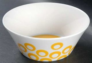 Mikasa Circle Chic Yellow Soup/Cereal Bowl, Fine China Dinnerware   Yellow Circl