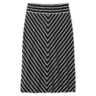 Pure Energy Womens Plus Size Knit Maxi Skirt   Black/White X
