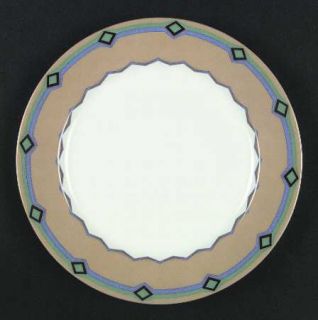 Sasaki China Chaya Dinner Plate, Fine China Dinnerware   Blue, Green, Black  Dec