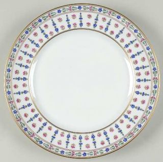 Towle Langeais Dinner Plate, Fine China Dinnerware   Blue,Red Flowers,Green Leav
