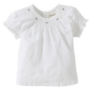 Burts Bees Baby Infant Girls Short sleeve Voile Top   Cloud 12 M