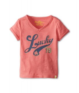 Lucky Brand Kids Girls Lucky Clovers Tee Girls T Shirt (Red)