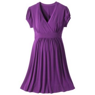 Merona Maternity Short Sleeve V Neck Dress   Purple XS