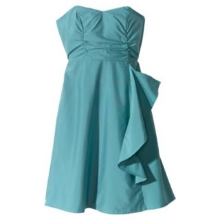 TEVOLIO Womens Plus Size Strapless Taffeta Dress w/Ruffle   Blue Ocean   28W