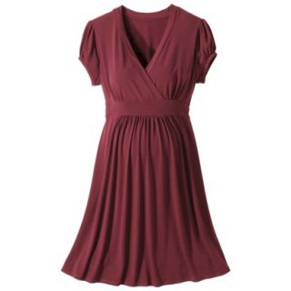 Merona Maternity Short Sleeve V Neck Dress   Berry Red M