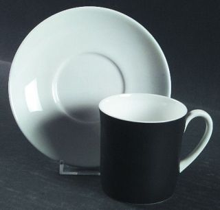 Wedgwood Contrast Flat Cup & Saucer Set, Fine China Dinnerware   Susie Cooper, B