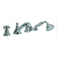 Fima Frattini S5094BR Elizabeth Four Holes Deck Mounted Tub Faucet With Hand Sho
