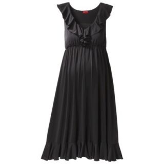 Merona Maternity Sleeveless Ruffle Trim Dress   Black XL