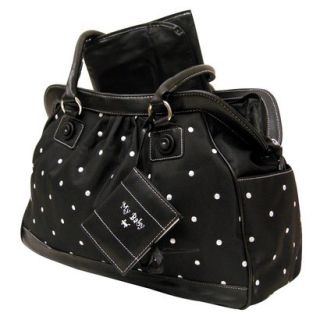 Baby Essentials EmbroideRed Large Satchel Diaper Bag with Brag Book   Black Dot