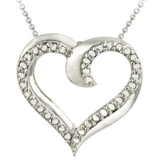 Sterling Silver Diamond Accented Heart Necklace 18