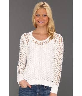 Lucky Brand Macey Metallic Sweater Womens Sweater (White)