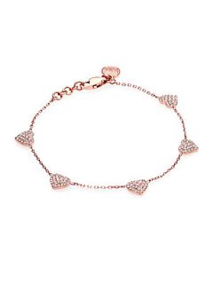 Michael Kors Pave Heart Chain Bracelet/Rose Goldtone   Rose Gold