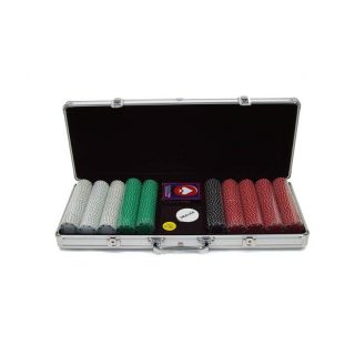 Trademark Poker 11.5g Suited Set Silver with Aluminum Case   500 Chips   10 