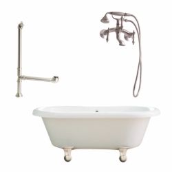 Giagni LP1 BN Portsmouth Cannonball Foot Dual Tub, Drain & Faucet with Hand Show