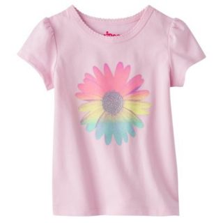 Circo Infant Toddler Girls Short Sleeve Rainbow Flower Tee   Light Pink 18 M