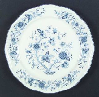 Sango Blue Classic Dinner Plate, Fine China Dinnerware   Blue Floral Rim&Center,