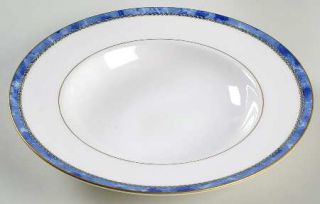 Royal Worcester Medici Blue Large Rim Soup Bowl, Fine China Dinnerware   Bone, B