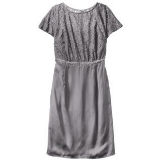 TEVOLIO Womens Plus Size Lace Bodice Dress   Gray 16W