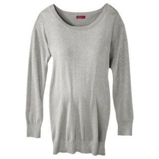 Merona Maternity Long Sleeve Lurex Pullover Sweater   Light Gray XL