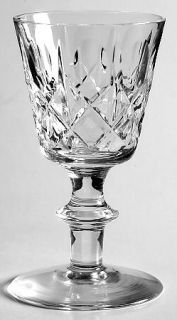 Edinburgh Crystal Edi9 Cordial Glass   Olive & Cross Cut On Bowl, Wafer Stem