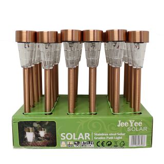 Stainless Steel Mini Solar Copper Lights (set Of 24) (ABS, plasticDimension 6 inches high x 1.5 inches wide x 1.5 inches deepPackage contents Twenty four (24) lights)