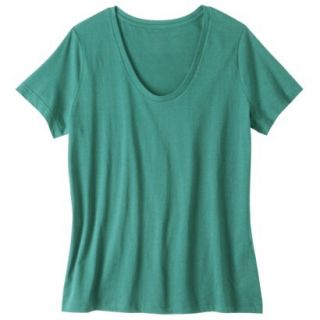 Pure Energy Womens Plus Size Short Sleeve Scoop Neck Tee   Green 4X