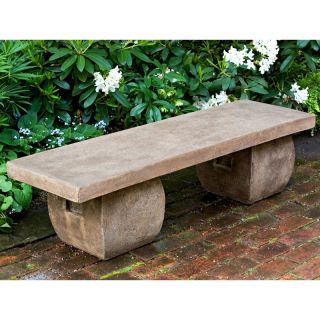 Campania International Ryokan Cast Stone Backless Garden Bench   BE 100 AL