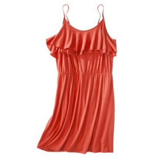 Mossimo Supply Co. Juniors Plus Size Sleeveless Ruffle Front Dress   Orange 1