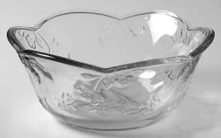 Anchor Hocking Savannah Clear Cereal Bowl   Pressed,Floral Design,Giftware,Clear