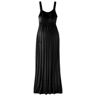 Liz Lange for Target Maternity Sleeveless Ruffled Maxi Dress   Black S