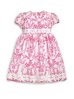 Oscar de la Renta Toddlers & Little Girls Floral Lace Party Dress   Pink White