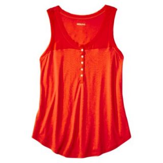 Merona Womens Knit to Woven Tank   Orange Zing   XS