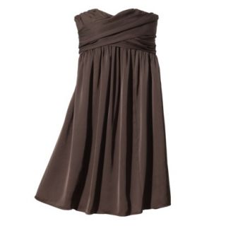 TEVOLIO Womens Plus Size Satin Strapless Dress   Brown   24W