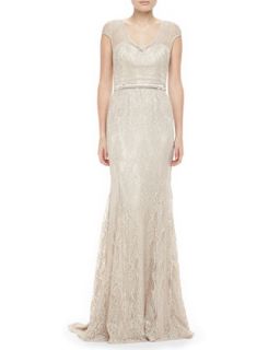 Womens Lace Beaded Gown   Theia