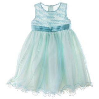 Rosenau Infant Toddler Girls Sleeveless Empire Dress   Seafoam 3T
