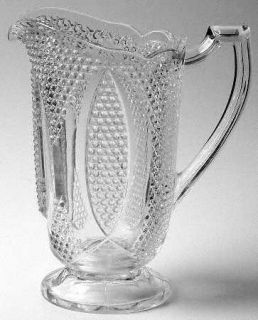 Westmoreland High Hob Clear 24 Oz Pitcher   #550,Clear,Pressed Glass,Oval/Cane C