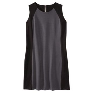 Mossimo Womens Plus Size Sleeveless Ponte Color block Dress   Gray/Black 4