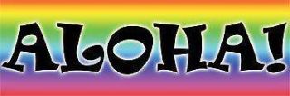 Rainbow Aloha Personalized Vinyl Banner    30 x 82 Inches