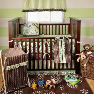 My Baby Sam Paisley Splash In Lime 4 piece Crib Bedding Set