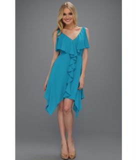 Max and Cleo Jessica Woven Cocktail Womens Dress (Blue)