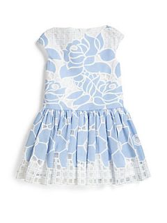 Halabaloo Toddlers & Little Girls Floral Dress   White Blue